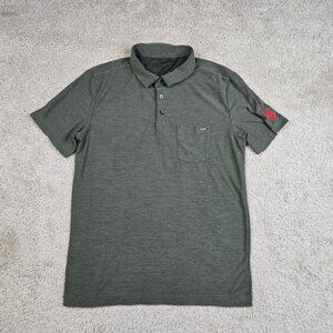 Vuori Polo Mens Size Medium No size Tag Green Huckberry REI USA Embroidered Bike